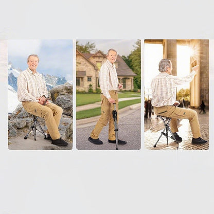 2-in-1 Foldable Cane With Chair
