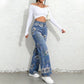 💐49% OFF ! Women‘s Floral Print Straight-Leg Jeans – Mother's Day Pre-sale 📦💖【Limited Offer】