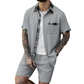 Men's Short Sleeve Top & Drawstring Shorts 2-Piece Set