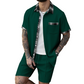 Men's Short Sleeve Top & Drawstring Shorts 2-Piece Set