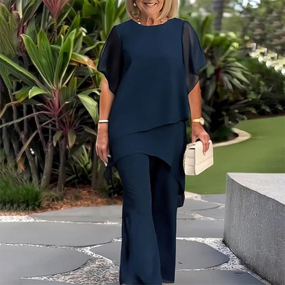 📢2026 Hot Sale 50% OFF💞Charming Irregular Top & Wide Leg Pants Set✨Comfortable, elegant & perfect for spring 🌸