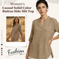 🔥 Hot Sale 50% OFF  🔥Casual Solid Color Button Side Slit Top
