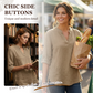 🔥 Hot Sale 50% OFF  🔥Casual Solid Color Button Side Slit Top
