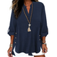 🔥 Hot Sale 50% OFF  🔥Casual Solid Color Button Side Slit Top