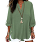 🔥 Hot Sale 50% OFF  🔥Casual Solid Color Button Side Slit Top