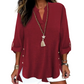 🔥 Hot Sale 50% OFF  🔥Casual Solid Color Button Side Slit Top