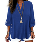 🔥 Hot Sale 50% OFF  🔥Casual Solid Color Button Side Slit Top