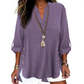 🔥 Hot Sale 50% OFF  🔥Casual Solid Color Button Side Slit Top