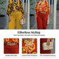 Women's Retro Graphic Print Top & Wide-Leg Pants Set