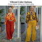 Women's Retro Graphic Print Top & Wide-Leg Pants Set