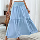 🧕 Women's Modest High-Waist Smocked A-Line Maxi Skirt Flowy Long Skirt for Hijab & Islamic Daily Fashion