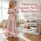 🥳SUMMER HOT SALE🥳💞50K+ SOLD!💥50% OFF! 🔥Flattering Square Neck Maxi Dress
