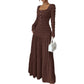 🥳SUMMER HOT SALE🥳💞50K+ SOLD!💥50% OFF! 🔥Flattering Square Neck Maxi Dress