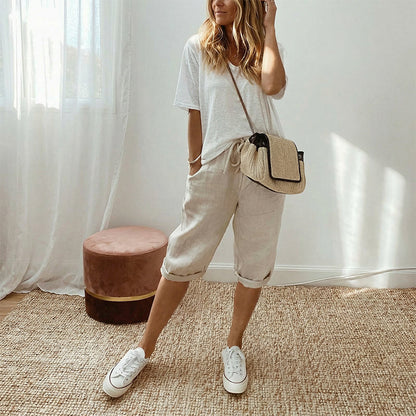 👖 HOT SALE🌿Women's Casual Cotton Linen Capris