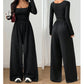 ✨ Flattering Everyday Style | Women's Casual Square Neck Wide-Leg Jumpsuit