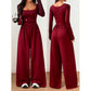 ✨ Flattering Everyday Style | Women's Casual Square Neck Wide-Leg Jumpsuit