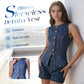 Women's Sleeveless Stretch Denim Vest