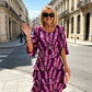Chic Tiered Midi Dress with Floral Pattern