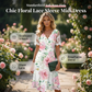🌸Hot Sale 50% OFF💖Women's Floral Print Lace Sleeve Dress
