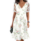 🌸Hot Sale 50% OFF💖Women's Floral Print Lace Sleeve Dress