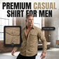 Men's Casual Long Sleeve Shirt with Pockets