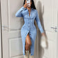 👗 50% OFF NOW! ✨ Button-Down Denim Midi Dress – Curvy, Chic & Versatile – Soft denim, flattering fit & perfect for day or night with sneakers or heels 🔵