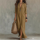 👗 LIMITED-TIME 50% OFF! 💥 Casual Loose Fit Maxi Dress with Front Slit – Collar Detail, Roll-Tab Sleeves, Earthy Tones ✨𝘉𝘶𝘺 𝘢𝘯𝘺 2 𝘢𝘯𝘥 𝘨𝘦𝘵 𝘢𝘯 𝘦𝘹𝘵𝘳𝘢 8% 𝘥𝘪𝘴𝘤𝘰𝘶𝘯𝘵