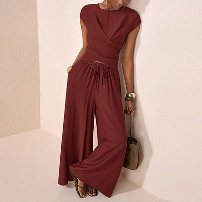 👗 LIMITED-TIME 55% OFF! 💥 Women's Crossover Top & Wide-Leg Pants Set – Chic, Flowing, Effortless Style ✨