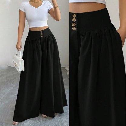 👖 LIMITED-TIME 50% OFF! ✨ Women's High-Waist Pleated Wide-Leg Pants – Flowing Cut, Side Pockets, Versatile 🌿