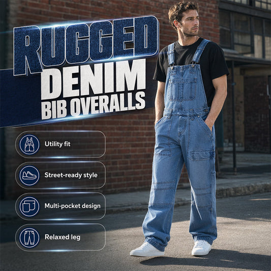 👖Men's Classic Fit Denim Overalls– Comfy, Practical & Effortlessly Stylish✨