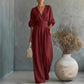 🔥Hot Sale 50% OFF🌸Women's V-Neck High Waist Wide Leg Jumpsuit