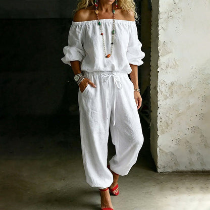 👗Last Day Promotion 58% OFF🌸Women's Off Shoulder Jumpsuit – Effortless Chic With A Flattering Fit ✨