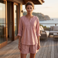 🔥👚2026 Summer Hot Sale– Only ￡16.99!!⚡️Women's Long Sleeve Pleated Henley Neck Blouse✨Soft Breathable Elegant Casual Pleated Top Daily Commute Outfit UK🇬🇧💐