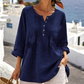 🔥👚2026 Summer Hot Sale– Only ￡16.99!!⚡️Women's Long Sleeve Pleated Henley Neck Blouse✨Soft Breathable Elegant Casual Pleated Top Daily Commute Outfit UK🇬🇧💐