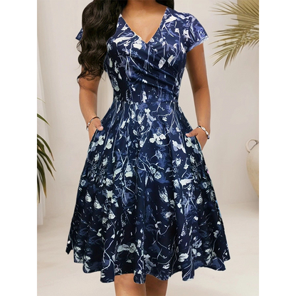 👗50% OFF NOW ! 🌺Women's Elegant Printed Dress with Pockets