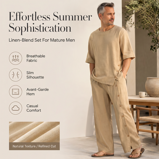 🎉BIG SALE-50% OFF🌿 Men's Casual Linen Shirt & Pants 2-Piece Set✨𝘉𝘶𝘺 2 𝘢𝘯𝘥 𝘨𝘦𝘵 𝘢𝘯 𝘦𝘹𝘵𝘳𝘢 8% 𝘥𝘪𝘴𝘤𝘰𝘶𝘯𝘵