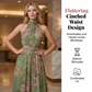 🌸 50% OFF NOW!Women’s Elegant Floral Print Halter Neck Floaty Chiffon Maxi Dress, Casual & Occasion Waist Tie Dress