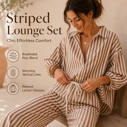 Hot Sale 50% OFF💖Women's Casual Striped Two-Piece Set