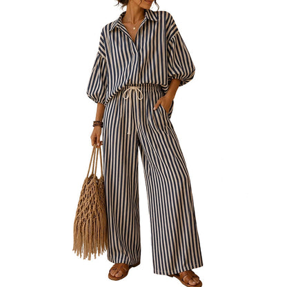 Hot Sale 50% OFF💖Women's Casual Striped Two-Piece Set