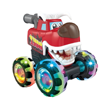 Kids Press and Go Monster Toy Truck with Light Up Wheels