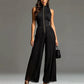 ⏳LIMITED-TIME 50% OFF! Women’s Sleeveless V-Neck Floral Print Flowing Pleated Wide Leg Jumpsuit