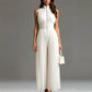 ⏳LIMITED-TIME 50% OFF! Women’s Sleeveless V-Neck Floral Print Flowing Pleated Wide Leg Jumpsuit