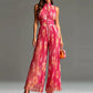 ⏳LIMITED-TIME 50% OFF! Women’s Sleeveless V-Neck Floral Print Flowing Pleated Wide Leg Jumpsuit