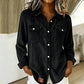 Flap-Pocket Button-Front Top – Soft Ribbed Knit & Timeless Design for Everyday Comfort