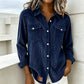 Flap-Pocket Button-Front Top – Soft Ribbed Knit & Timeless Design for Everyday Comfort