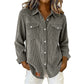 Flap-Pocket Button-Front Top – Soft Ribbed Knit & Timeless Design for Everyday Comfort