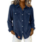 Flap-Pocket Button-Front Top – Soft Ribbed Knit & Timeless Design for Everyday Comfort