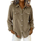 Flap-Pocket Button-Front Top – Soft Ribbed Knit & Timeless Design for Everyday Comfort