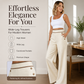 ⌛Limited-Time Offer🛍️Women's High-Waisted, Highly Stretchy Wide-Leg Pants with Contrast-Color Piping💯High quality