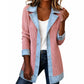 ⌛Limited-time offer-Women’s Elegant Denim Spliced Ribbed Knit Coat